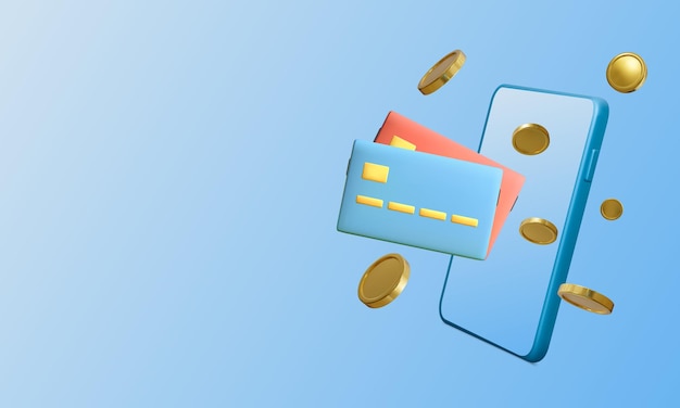 Мобильное банковское приложение и электронный платеж Смартфон оплачивается кредитной картой через электронный телефонный кошелек Онлайн-банкинг Кредитная карта для онлайн-платежей или покупок Векторная иллюстрация