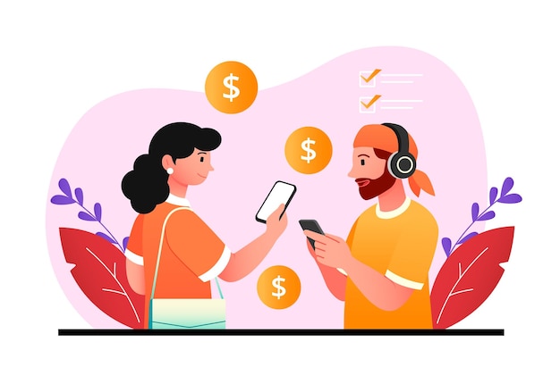 mobile banking concept