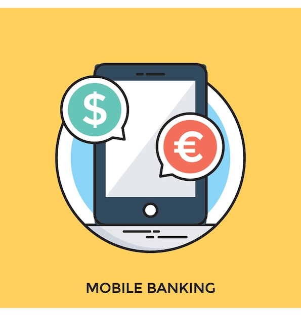 Mobile banking flat icon