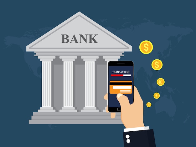 Vettore mobile banking e pagamento mobile.