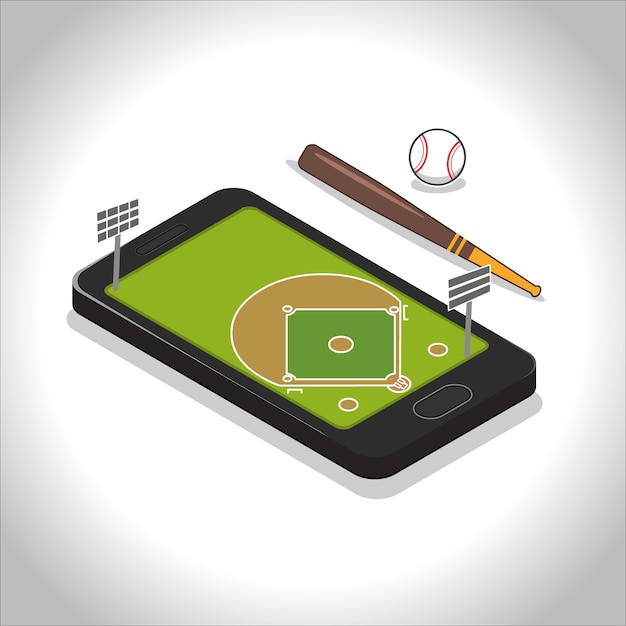 Vector mobile baseball sport game