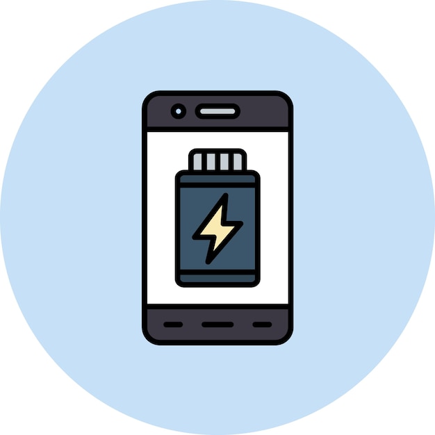 Mobile Battery Flat Illustration