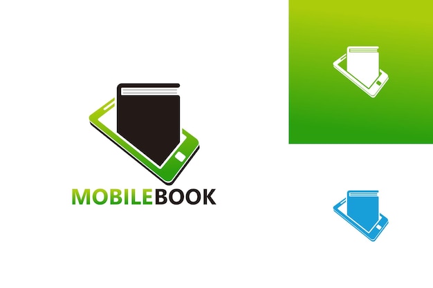 Вектор дизайна шаблона логотипа мобильной книги, эмблема, концепция дизайна, творческий символ, значок