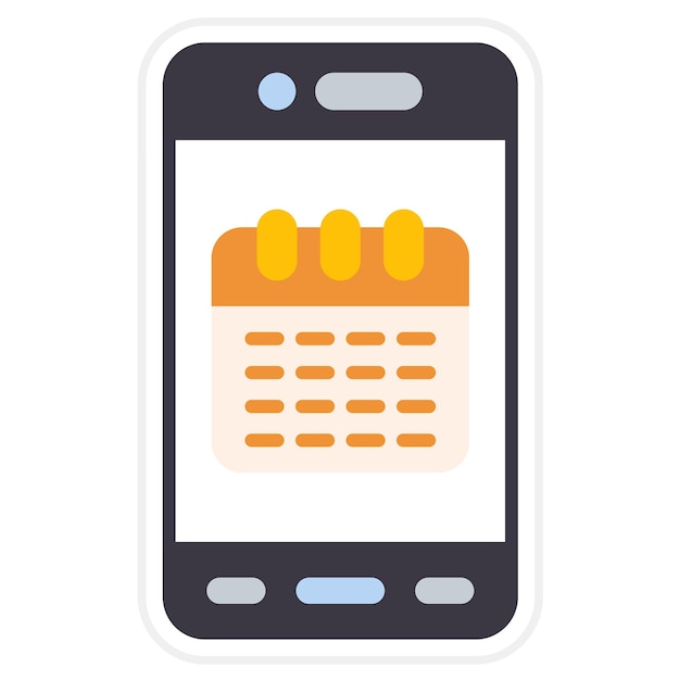 Mobile Calendar Flat Illustration