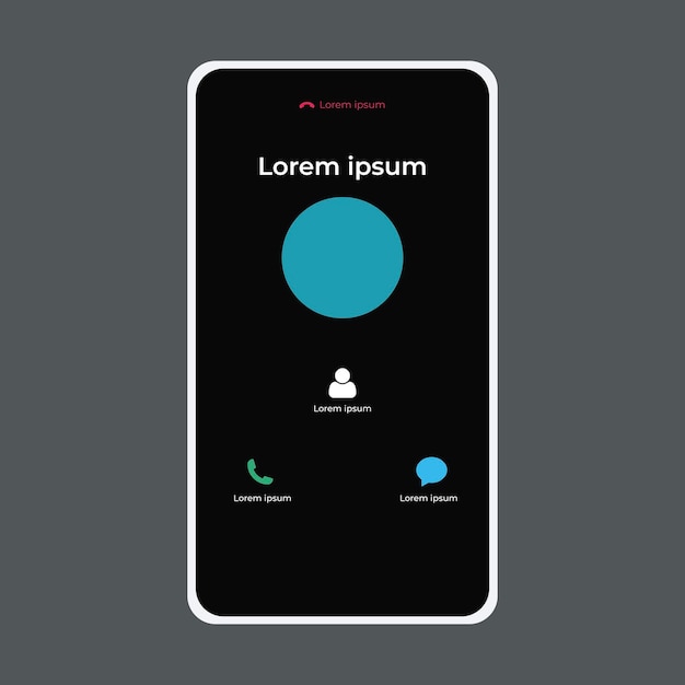 ベクトル モバイル通話画面テンプレート 通知ボックス スマートフォン ui ux 用テンプレート