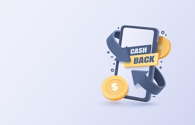 Vettore mobile cash back servizio di pagamento finanziario smartphone display mobile tecnologia schermo mobile