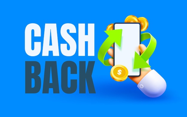 Mobile cash back service financiële betaling smartphone mobiele schermtechnologie mobiele weergave vector