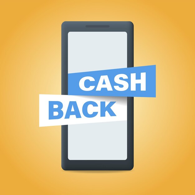 Mobile cashback service, financial payments. Vector illustration.