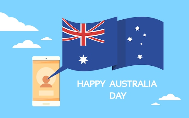 Mobile Cell Smart Phone Hands Australia Day 