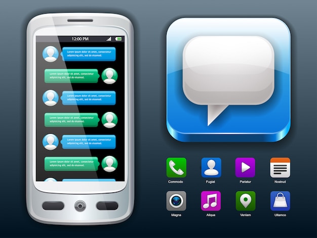 Chat mobile e icone social