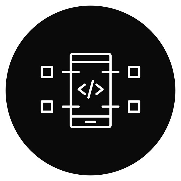 モバイルコーディング アイコン ベクトル画像 コーディングと開発に使用できます