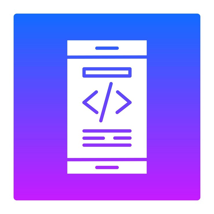 Vector mobile coding icon
