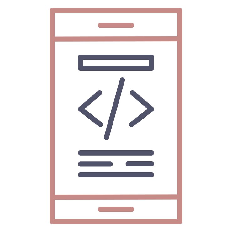 Vector mobile coding icon