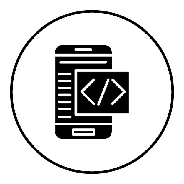 mobile coding vector icon can be used for coding and development iconset