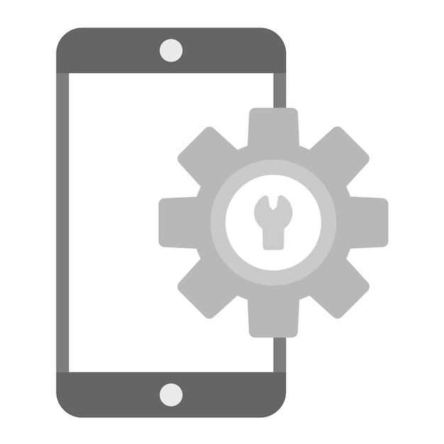Vettore immagine vettoriale dell'icona di configurazione mobile può essere utilizzata per il marketing online