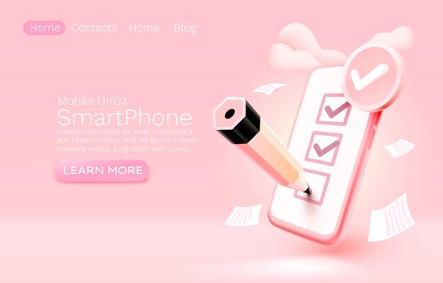 Mobile confirmation document check list service approval management vector