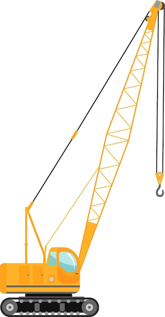 Vector mobile crane icon in flat style vector illustration