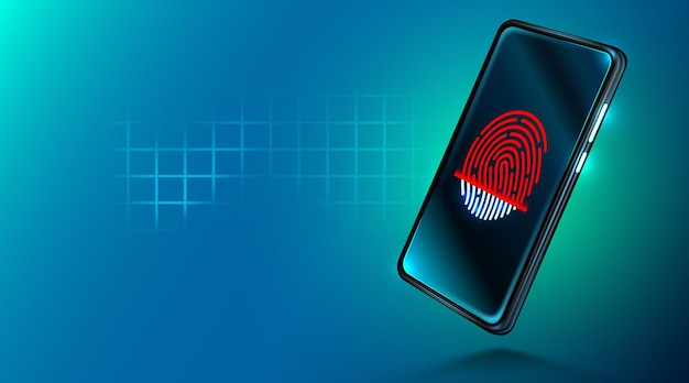 Vector mobile data security   smartphone with fingerprint scanner