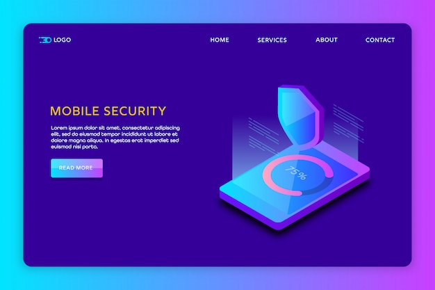 Mobile data security website template