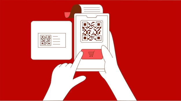 mobile device displaying a QR code symbolizing digital convenience