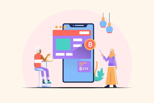 Mobile financial concept illustration