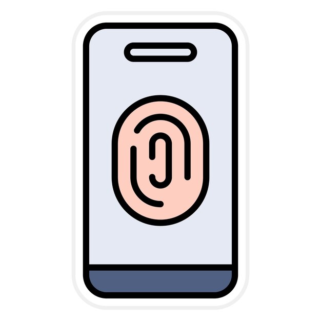 Vector mobile fingerprint icon vector image can be used for cyber security