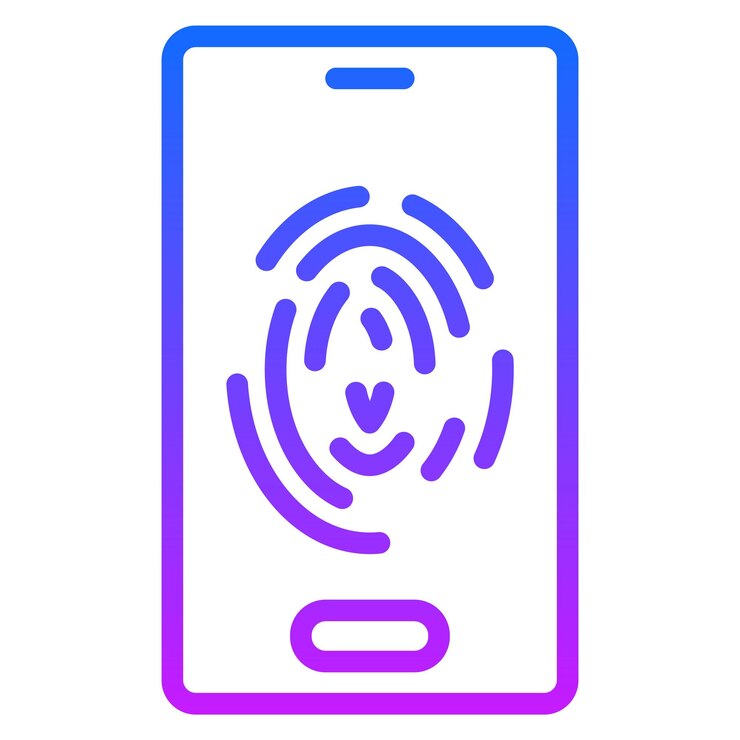Vector mobile fingerprint lock vector icons