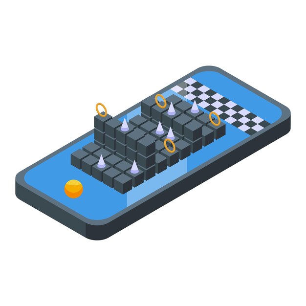 モバイル ゲームプレイ アイコン等尺性ベクトル ゲーム機アーケード画面