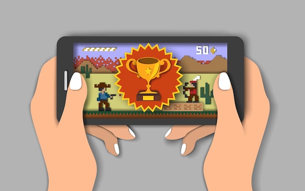 Mobile games vector flat stijl ontwerp illustratie