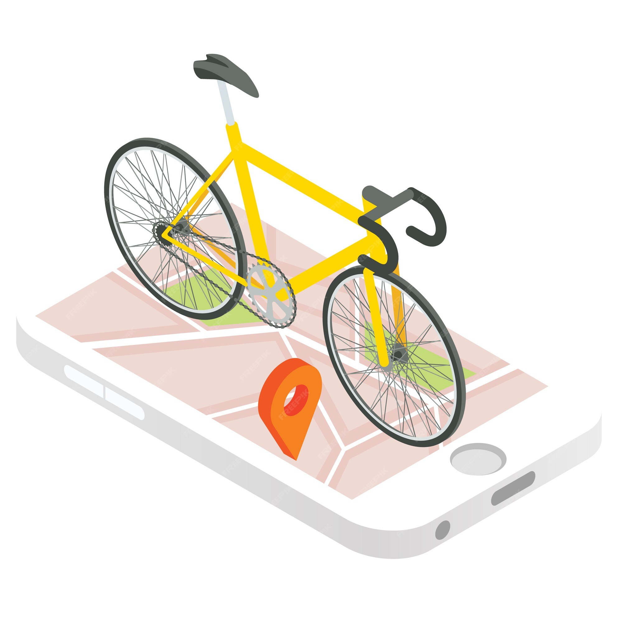 breken lexicon Eed Premium Vector | Mobile gps navigation vector icon. isometric 3d  illustration. bike on a top of mobile phone with city map on a screen.  smartphone tracking app.