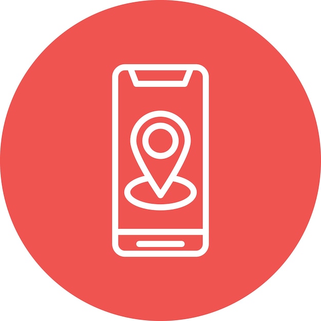 Иллюстрация иконки мобильного GPS-вектора на наборе иконки технологии
