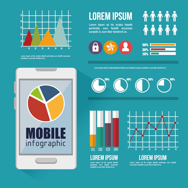 Vettore design infografico mobile