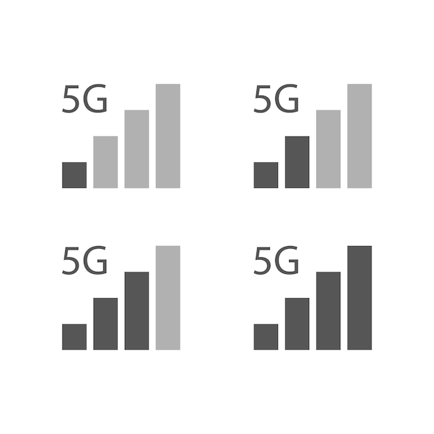 모바일 인터넷 연결 5g 아이콘 세트