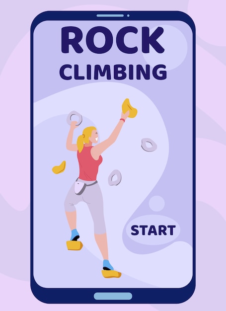Pagina di destinazione mobile pubblicità arrampicata su roccia