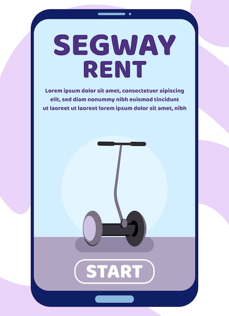 Pagina di destinazione mobile per la pubblicità di segway rent