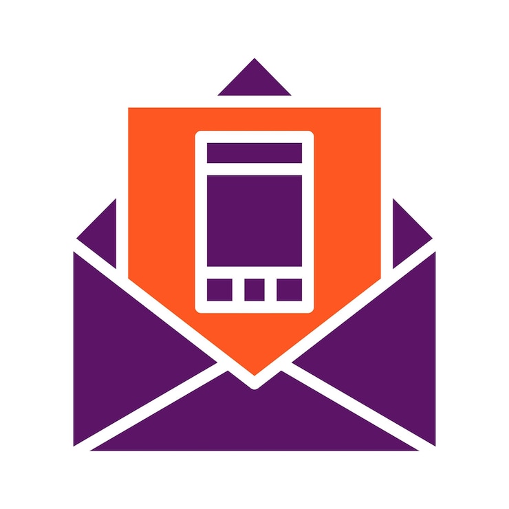 Vector mobile mail vector icon design illustration