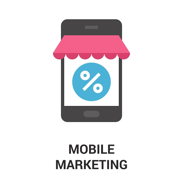 Concetto dell'icona di marketing mobile