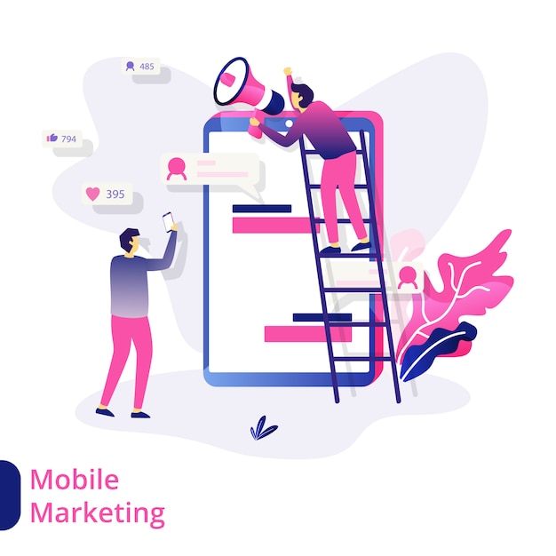 Mobile marketing illustration