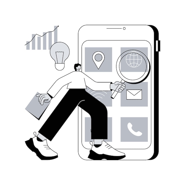 mobile media optimization abstract concept vector illustration