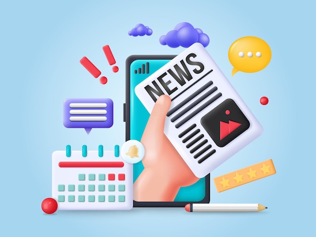 Mobile news online app service vector illustration