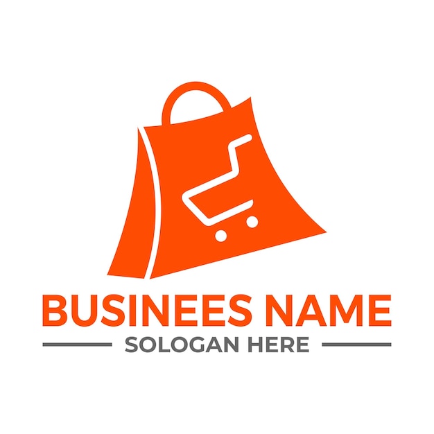 mobile Online shopping logo or E-commerce logo. e-shop logo design