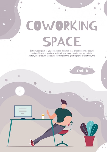 Vettore pagina mobile advertising modern coworking space