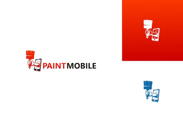 Mobile Paint Logo Template Design Vector, Emblem, Design Concept, Creative Symbol, Icon