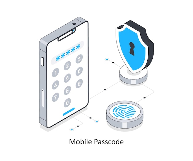 Vector mobile passcode isometric stock illustration eps file stock illustration