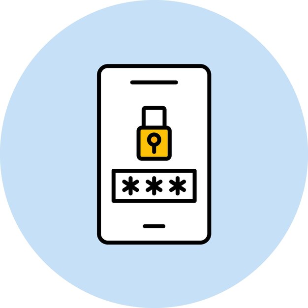 Mobile Password Flat Illustration