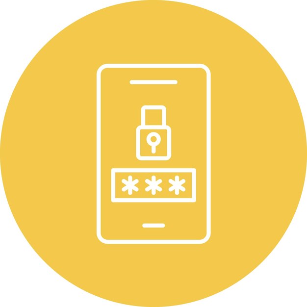 Mobile Password icon vector image Can be used for Networking and Data Sharing