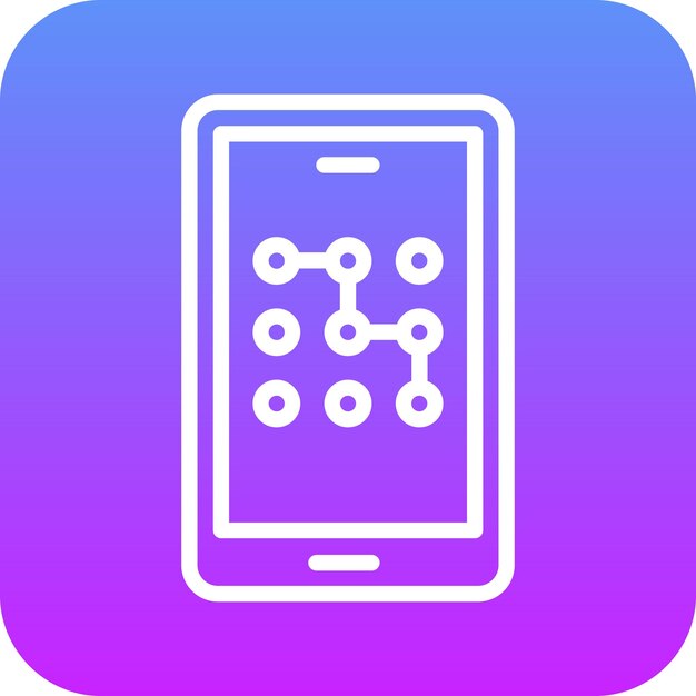 モバイル パターン ロック ベクトル アイコン イラスト 保護とセキュリティ アイコンセット