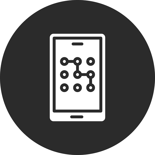 Mobile Pattern Lock vector icon illustration of Protection and Security iconset