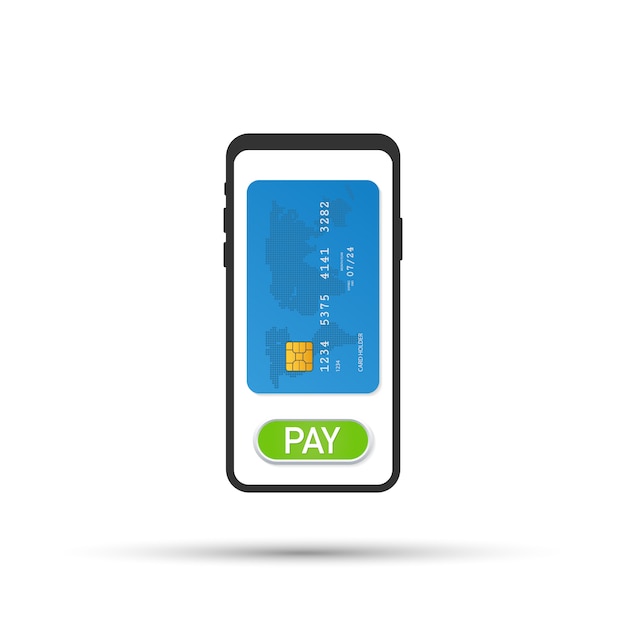 Mobile Pay, payment for services, shopping and entertainment. Vector illustration.