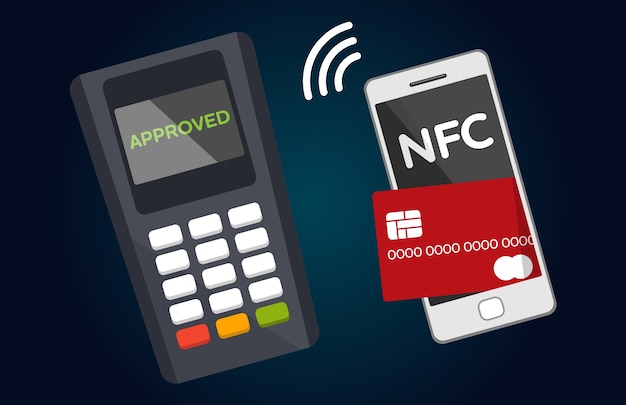 Vettore pagamento mobile con tecnologia nfc